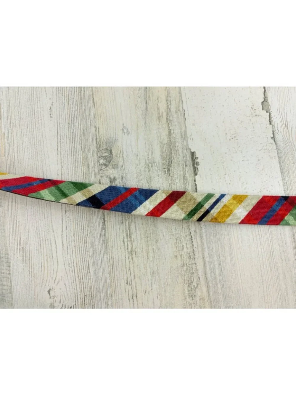 Smathers & Branson Summer Madras Needlepoint Belt Sz 46 Plaid